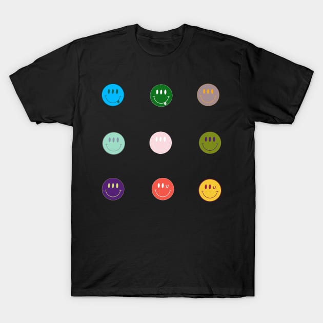 3-Eyed Smiles Colorful Sticker Pack T-Shirt by GrellenDraws